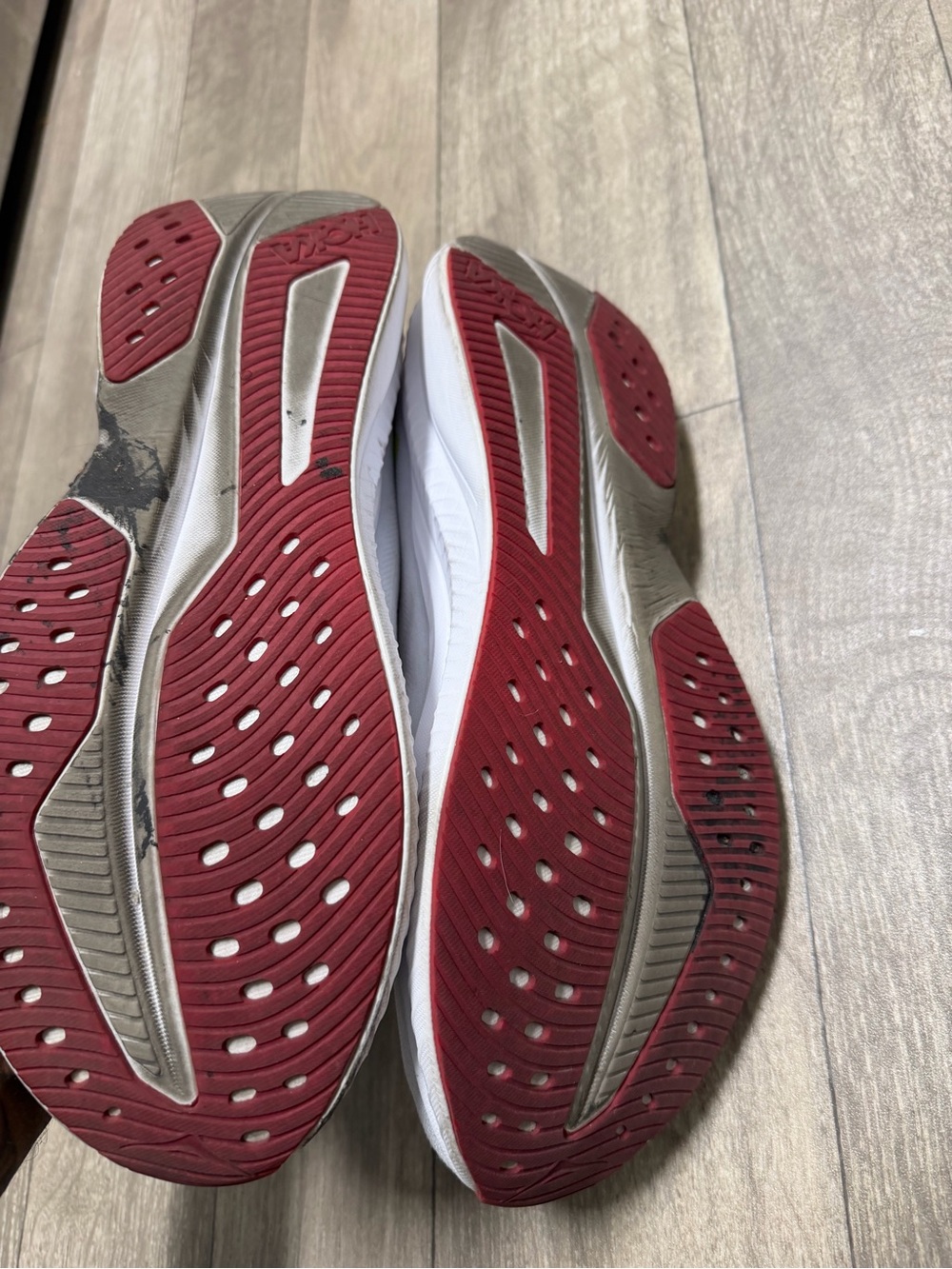 HOKA Men’s White Running Shoes with Neon Accents - Picture 4 of 4